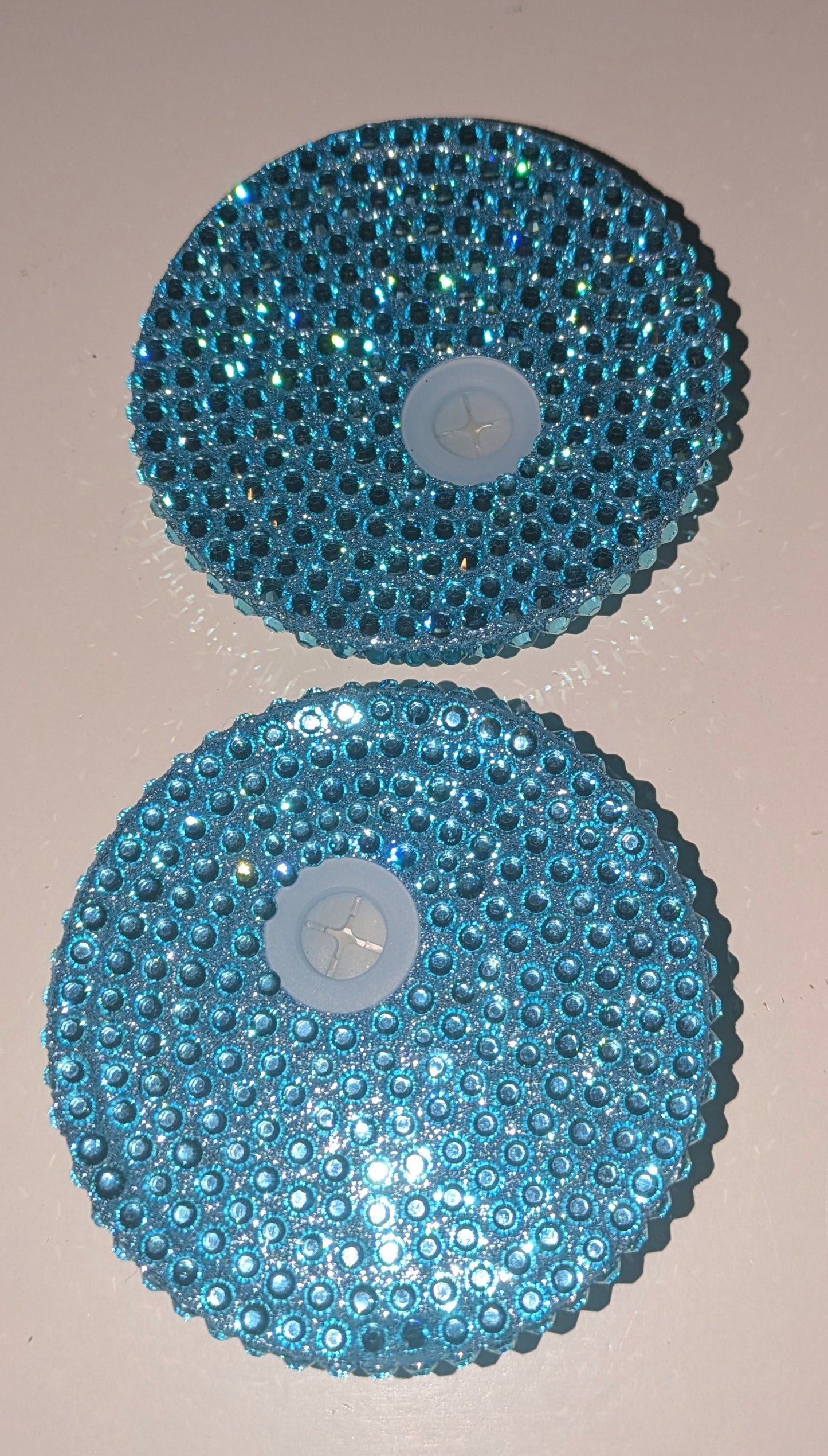 Glitzerdeckel Strass Hellblau klar