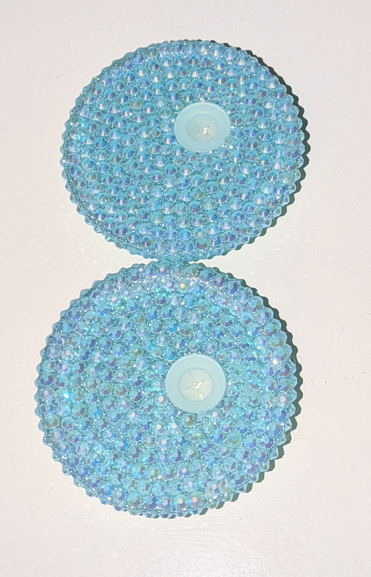 Glitzerdeckel Strass Hellblau