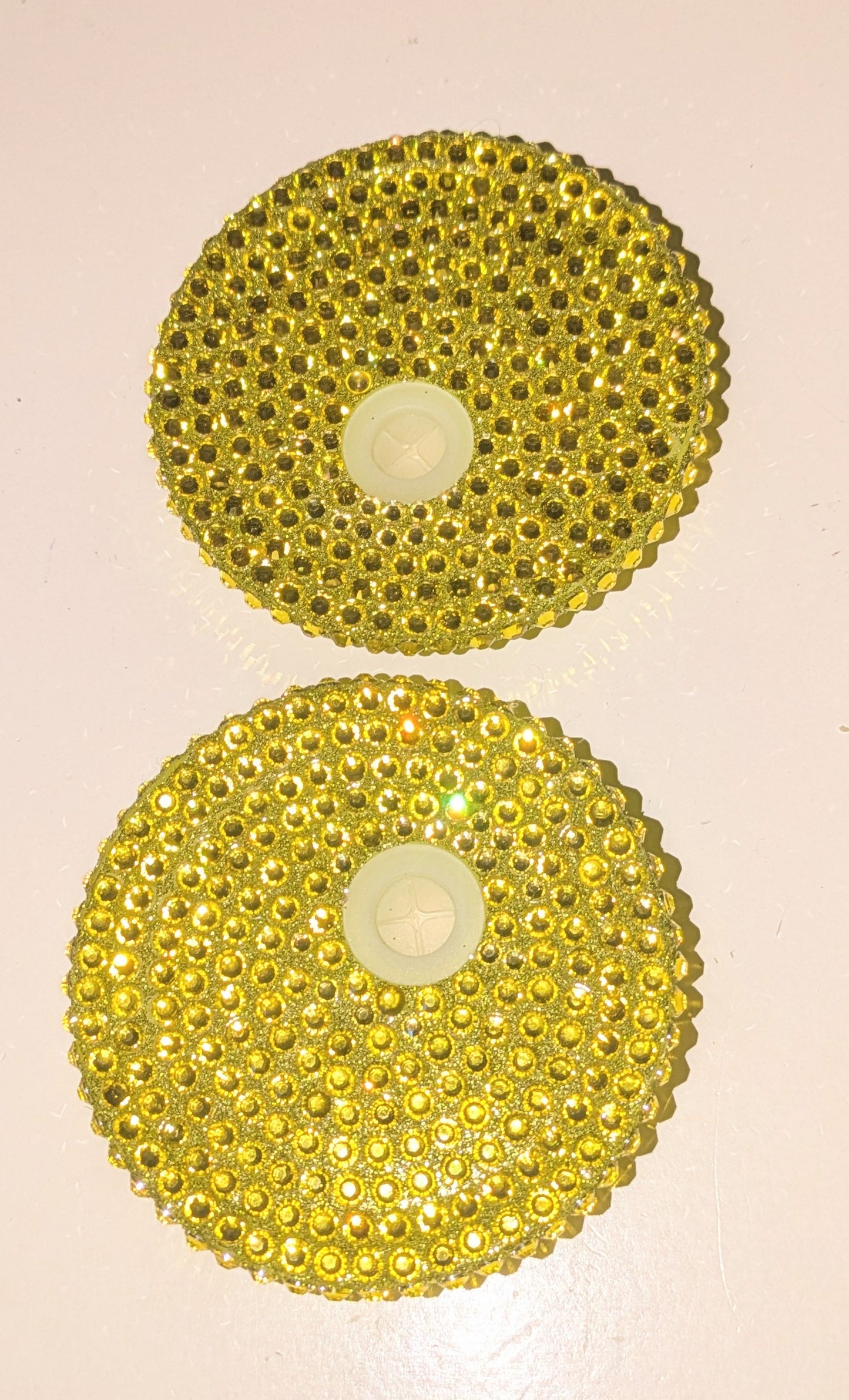 Glitzerdeckel Strass Gelb