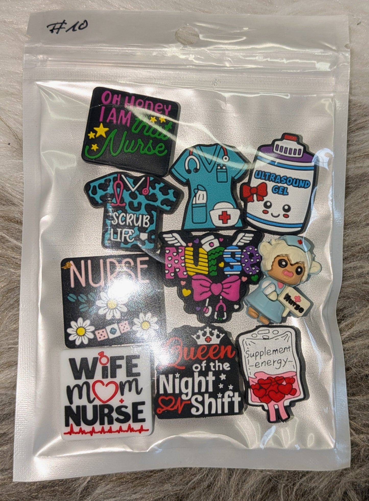 Motiv Silikonperlen Set Nurse Krankenschwester Pfleger