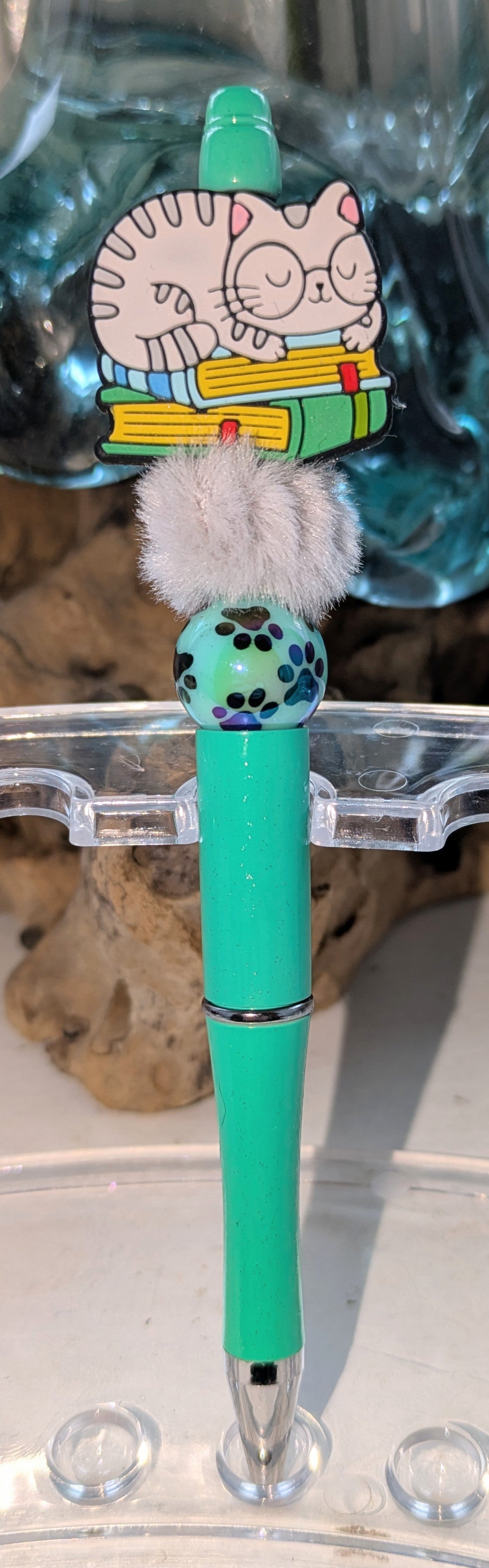 Katze auf Büchern schlafend Kugelschreiber