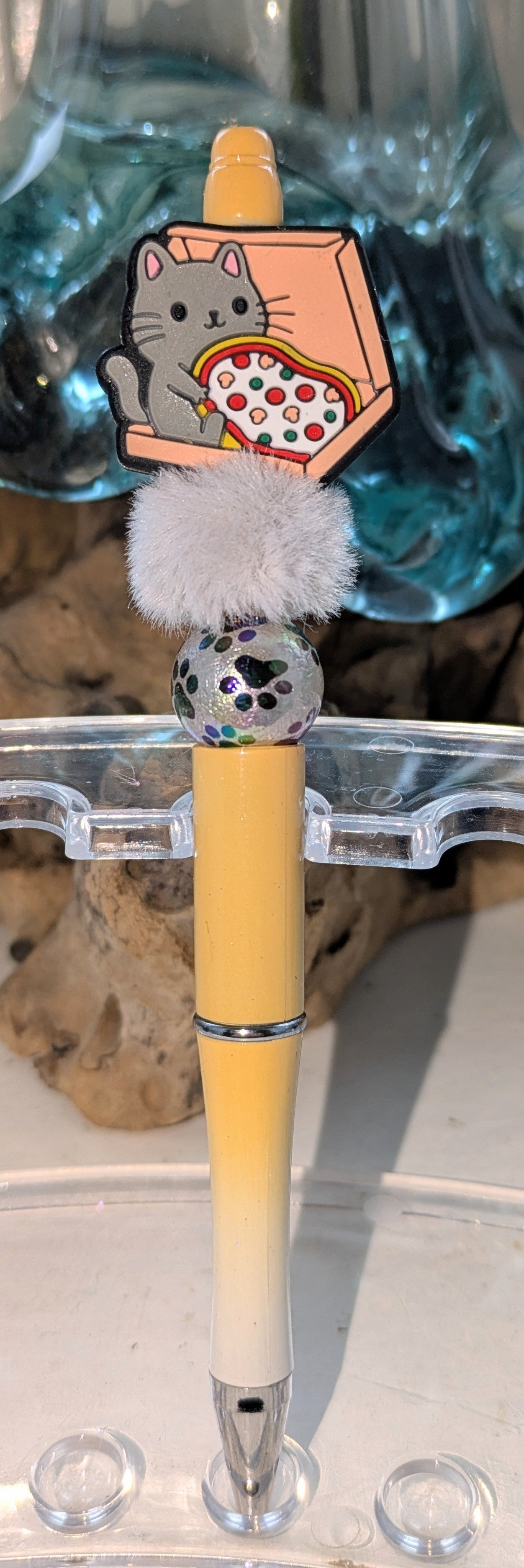 Katze mit Pizza Karton Kugelschreiber