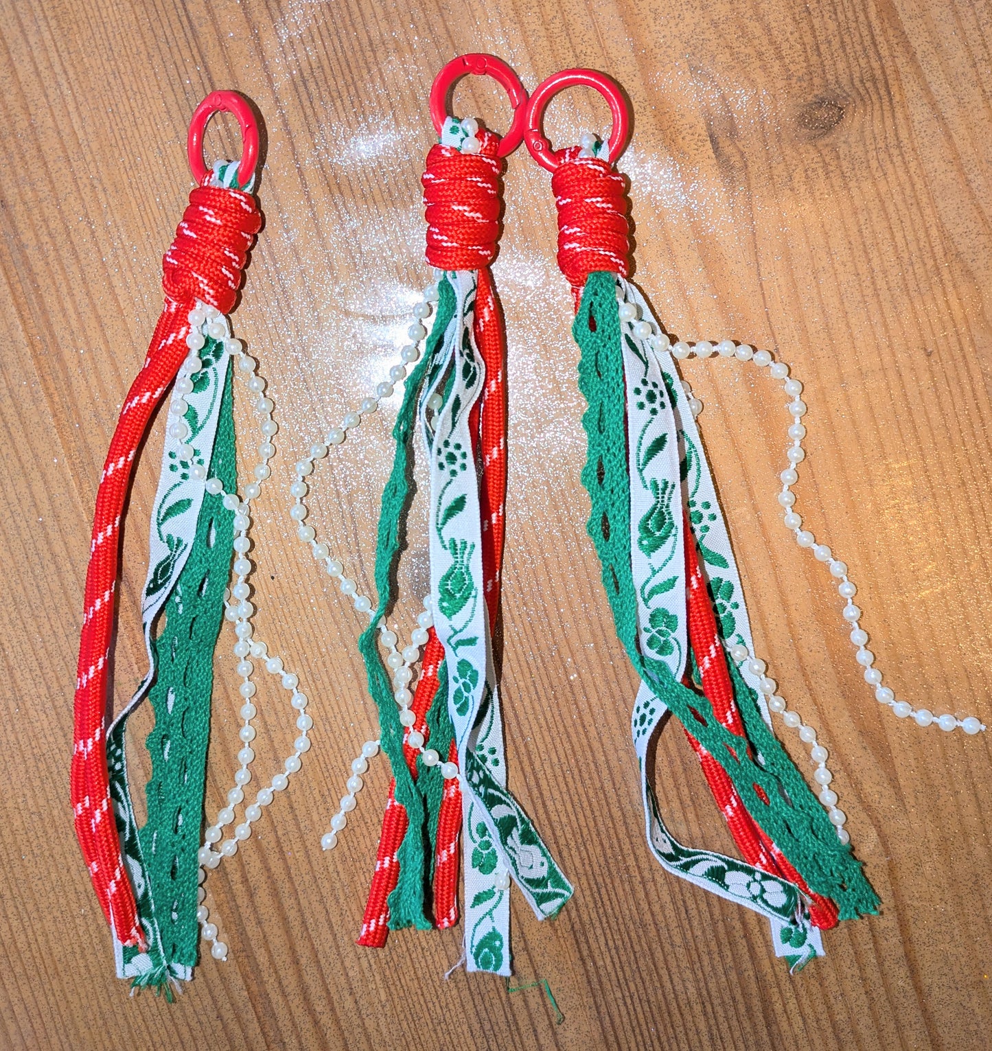 Bänder Makramee Doppellagig rottöne Spitze zum einfachen Gestalten von Schlüsselanhängern