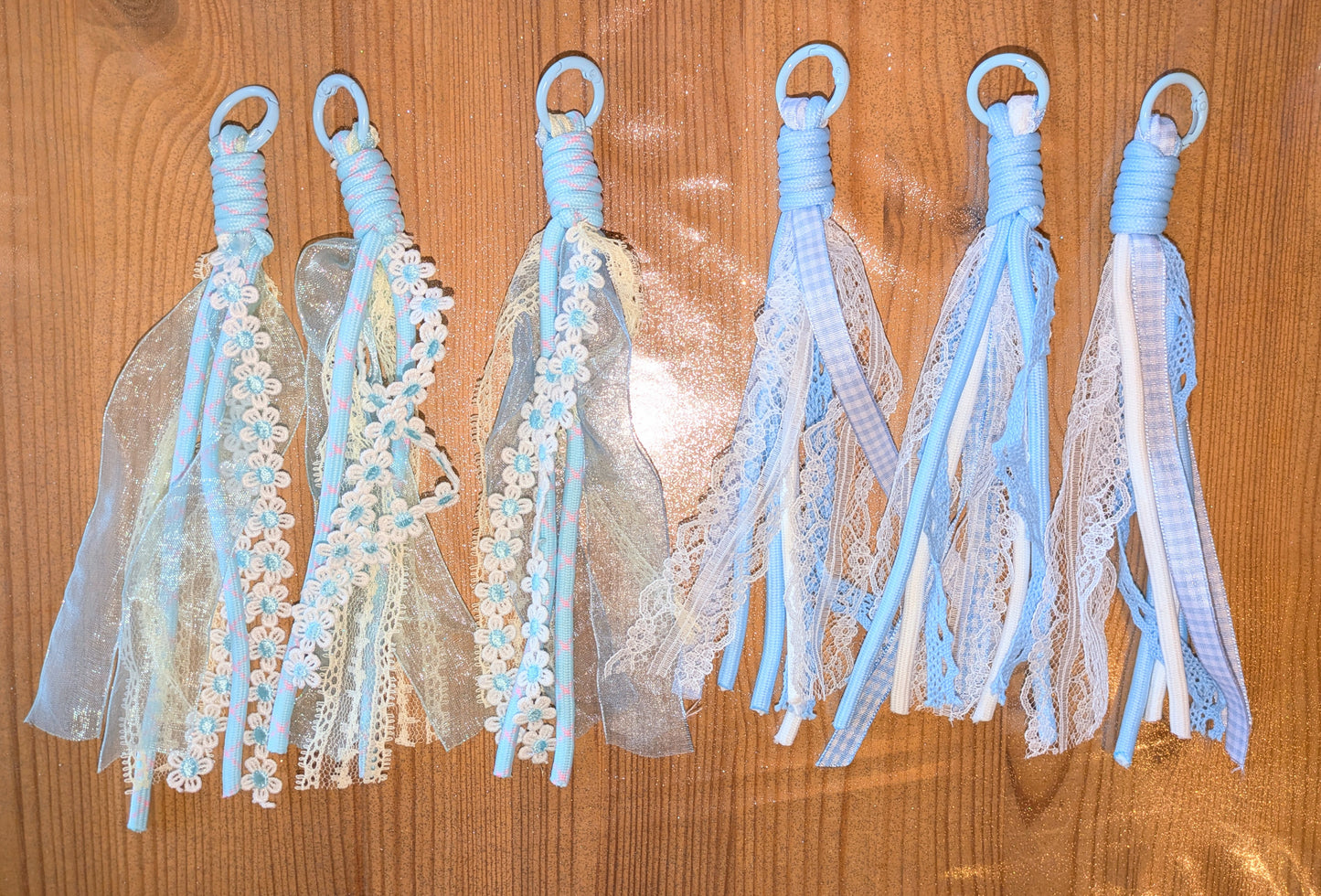 Bänder Makramee Doppellagig blautöne Spitze zum einfachen Gestalten von Schlüsselanhängern