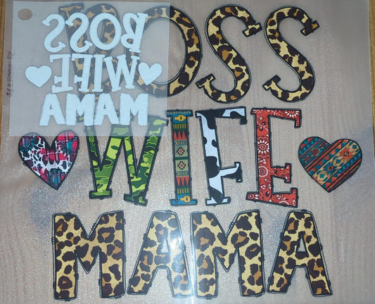 Bügelbilder Set Boss Wife Mama Boss Ehefrau Mama SGBB00068
