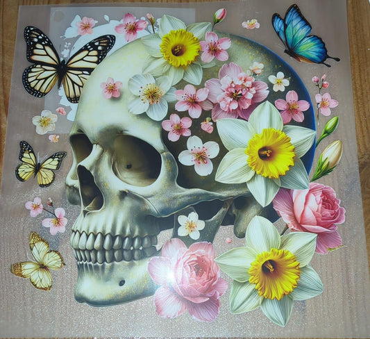 Bügelbilder Set Schädel Blumen Schmetterlinge SGBB00072