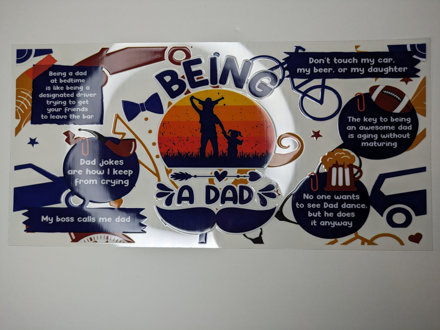 Glasaufkleber mit Dad Vater Papa Mann Motiven