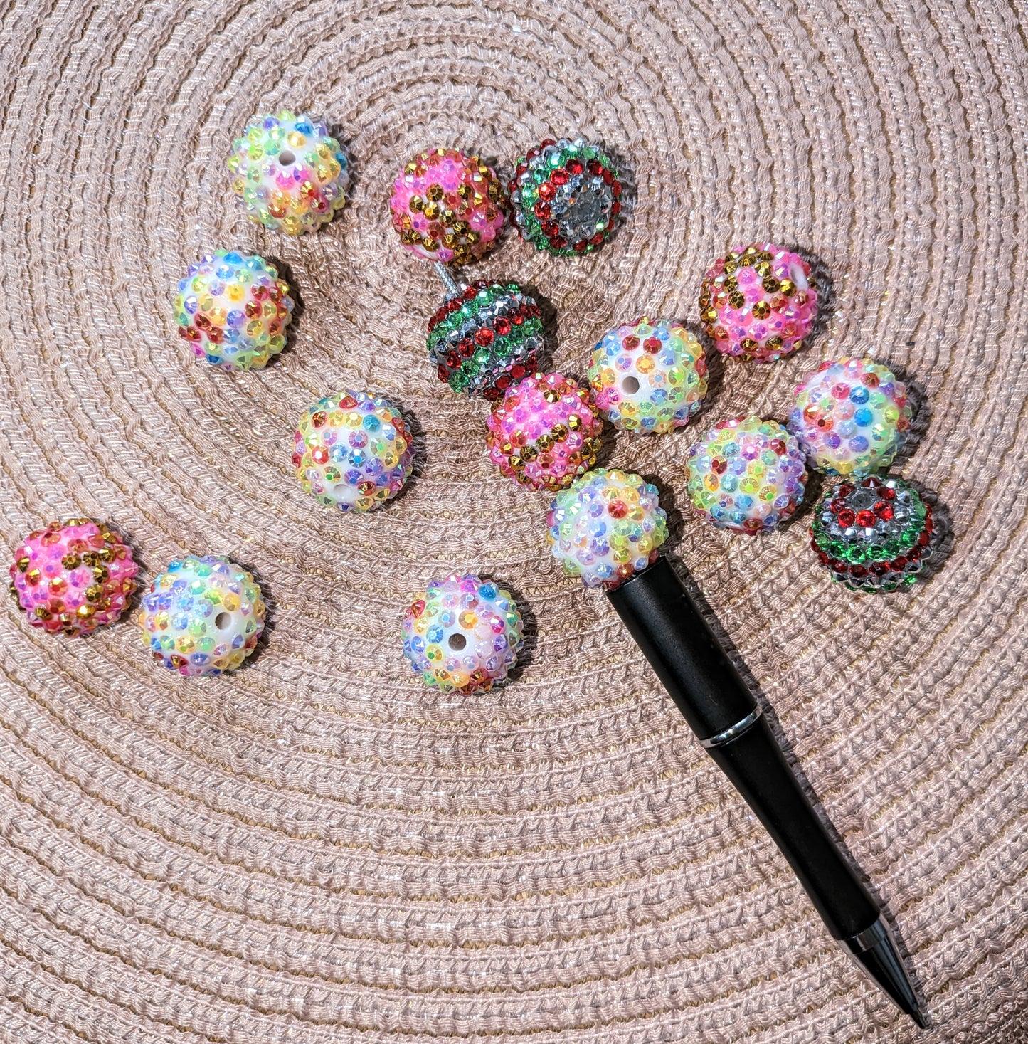 Strassperlen 20mm bunt