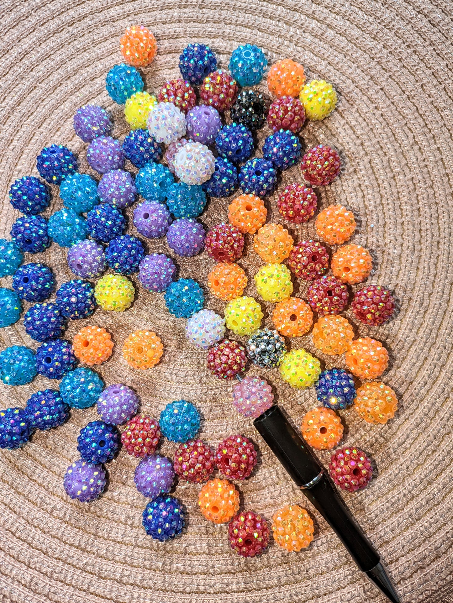 Strassperlen bunt 14mm