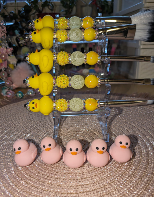 Focals Silikonperlen Ente Entchen gelb rosa (52)