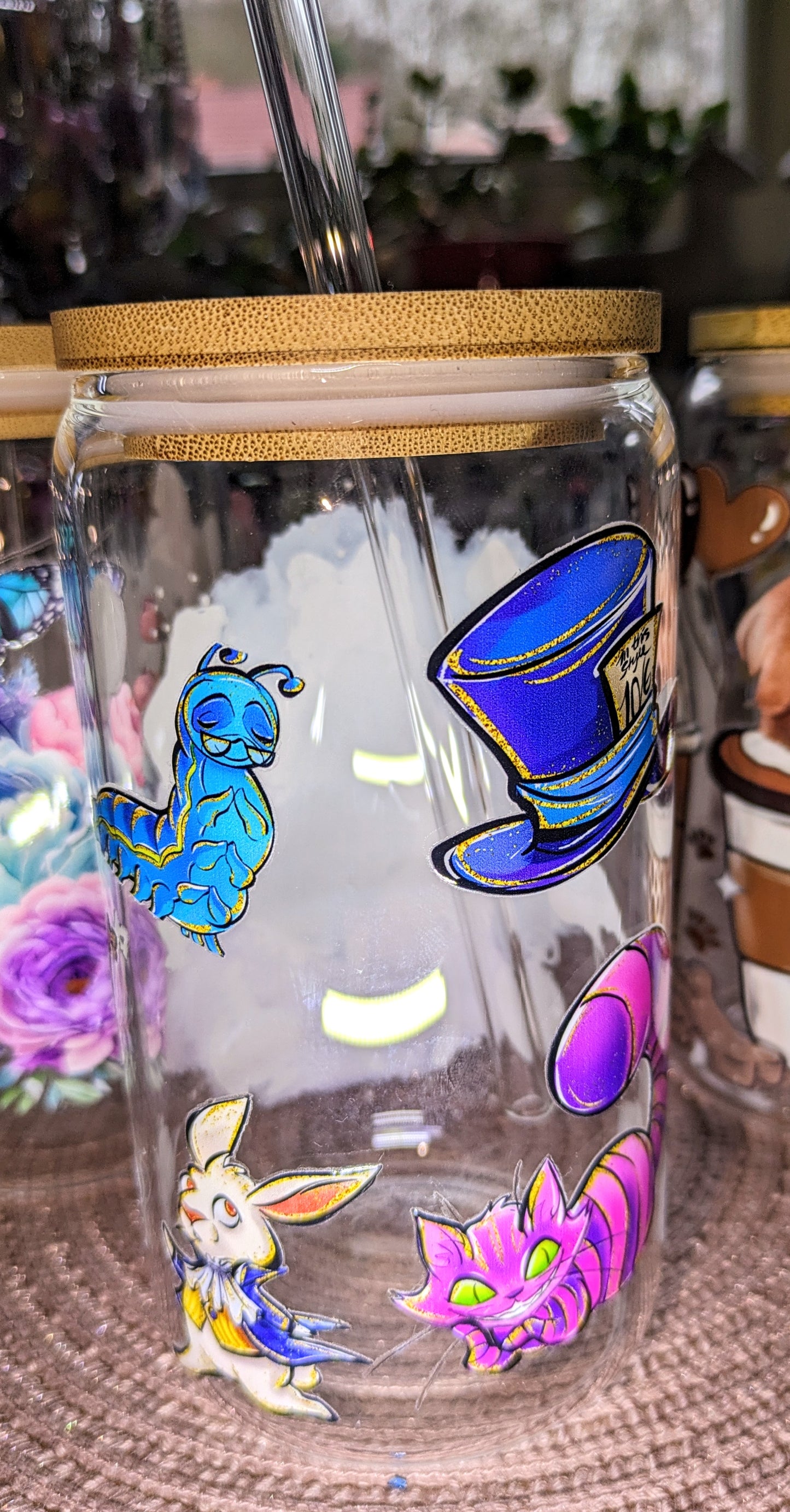 Fertig beklebte Gläser