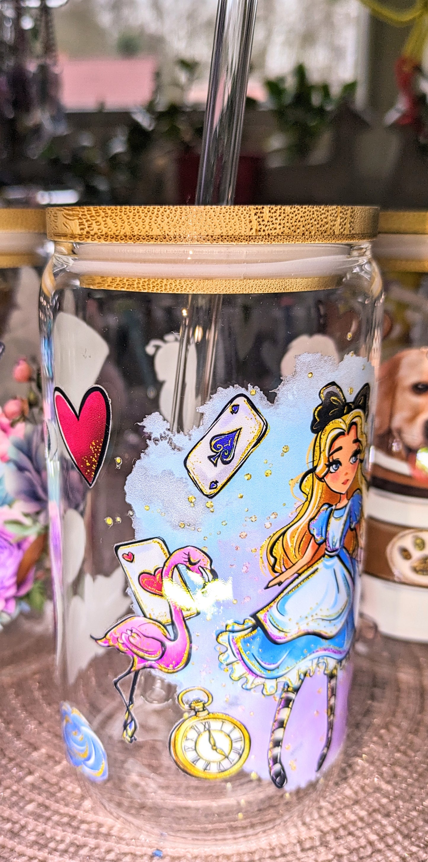 Fertig beklebte Gläser