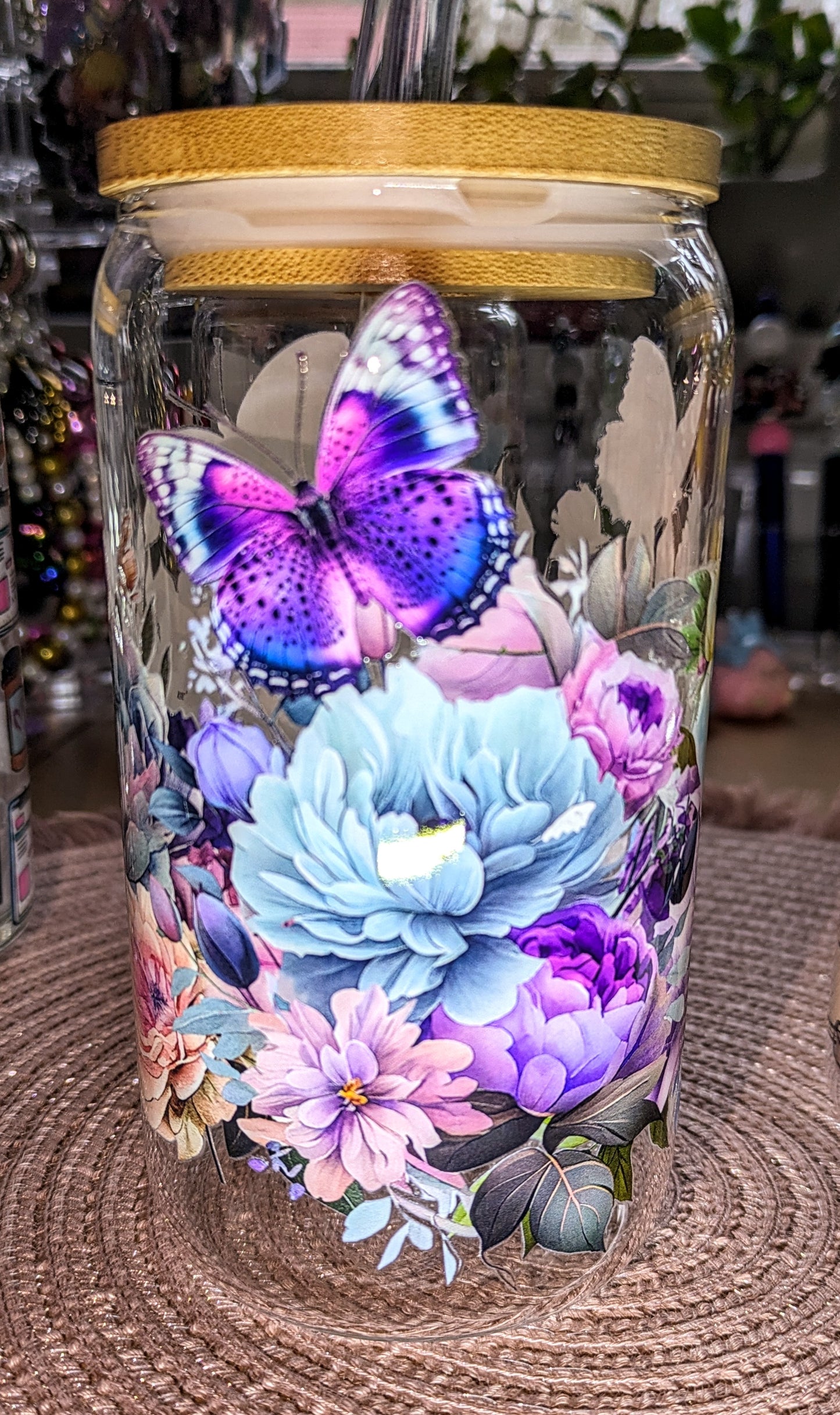 Fertig beklebte Gläser