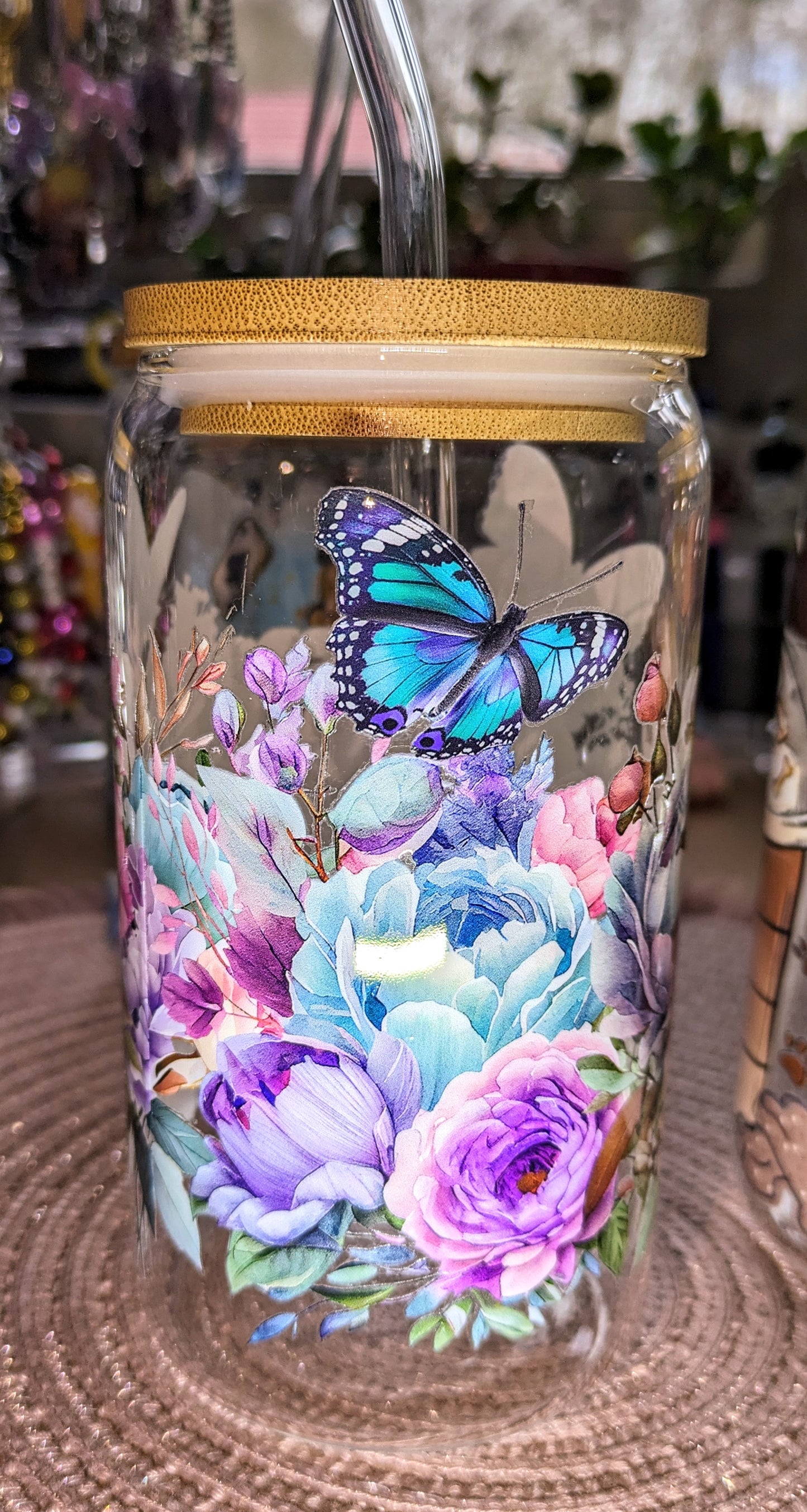 Fertig beklebte Gläser