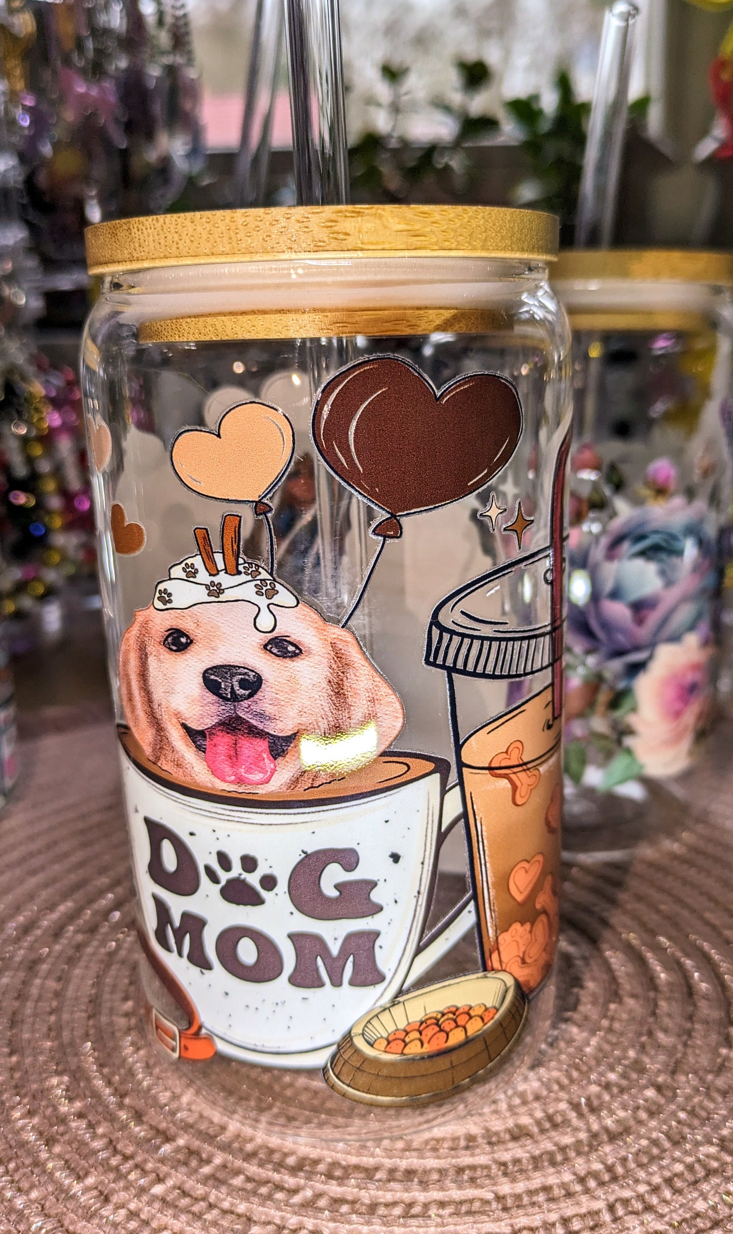 Fertig beklebte Gläser