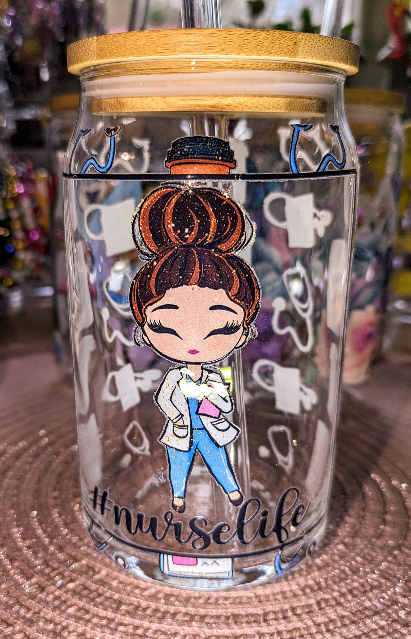 Fertig beklebte Gläser