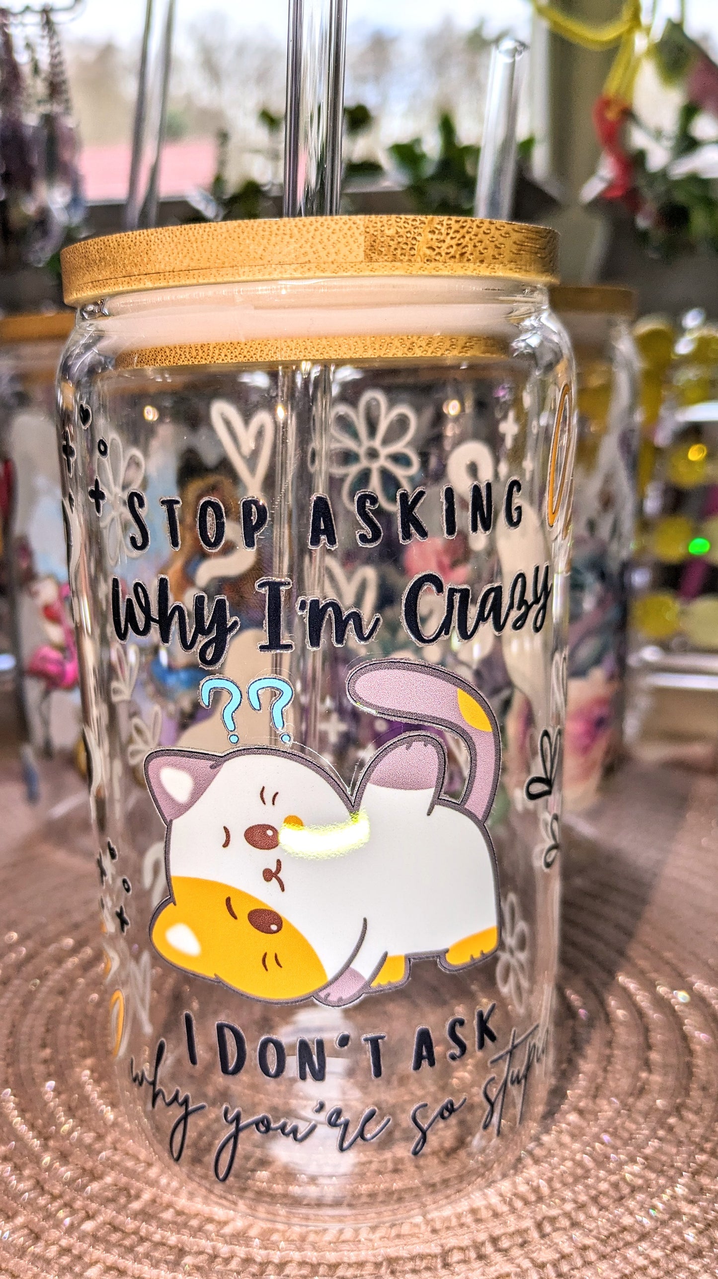 Fertig beklebte Gläser