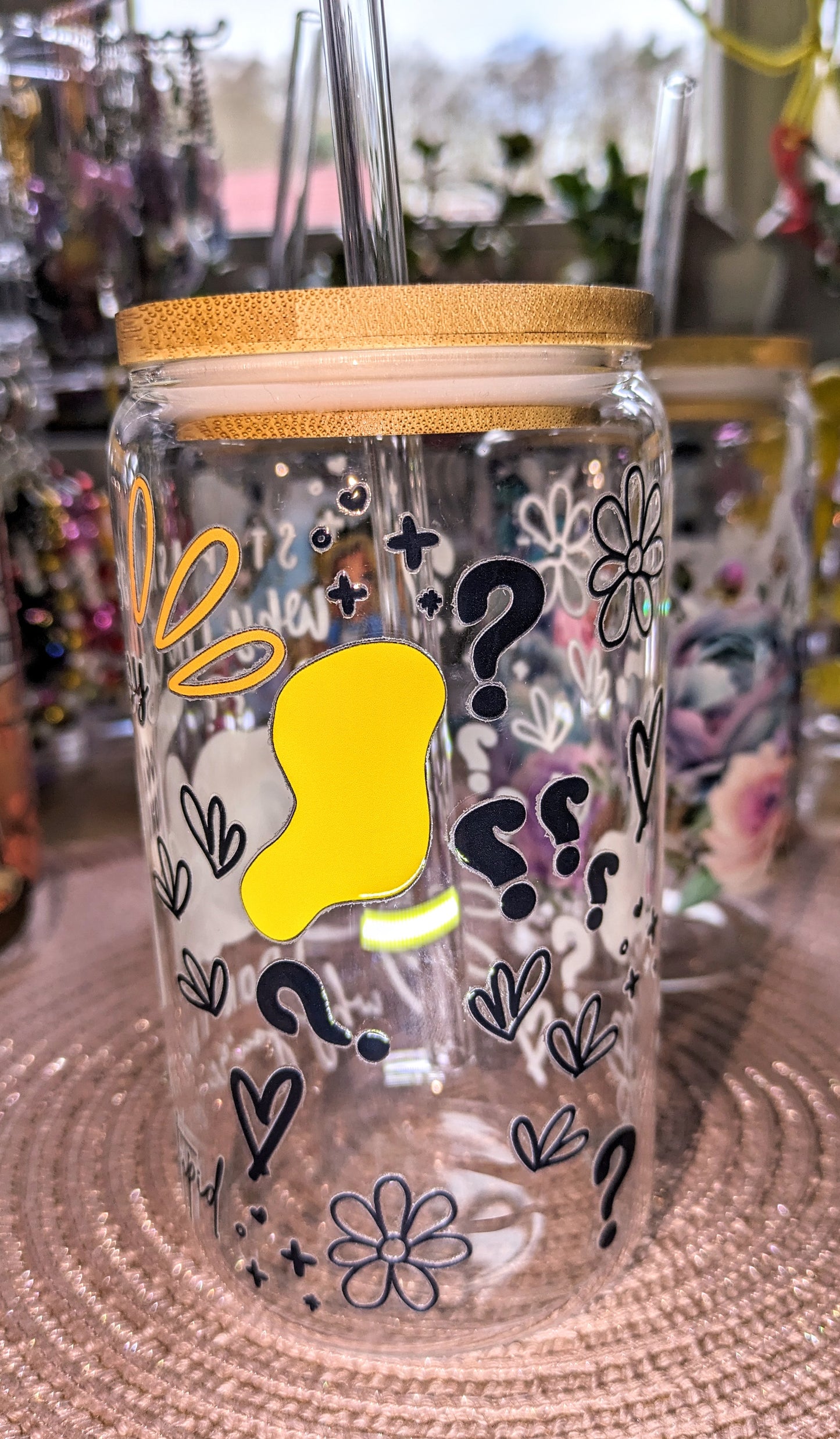 Fertig beklebte Gläser