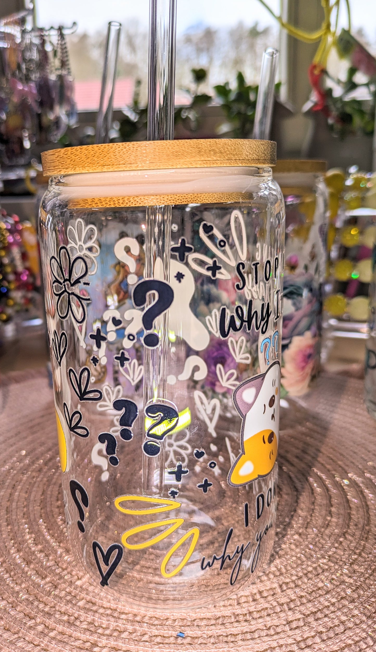 Fertig beklebte Gläser