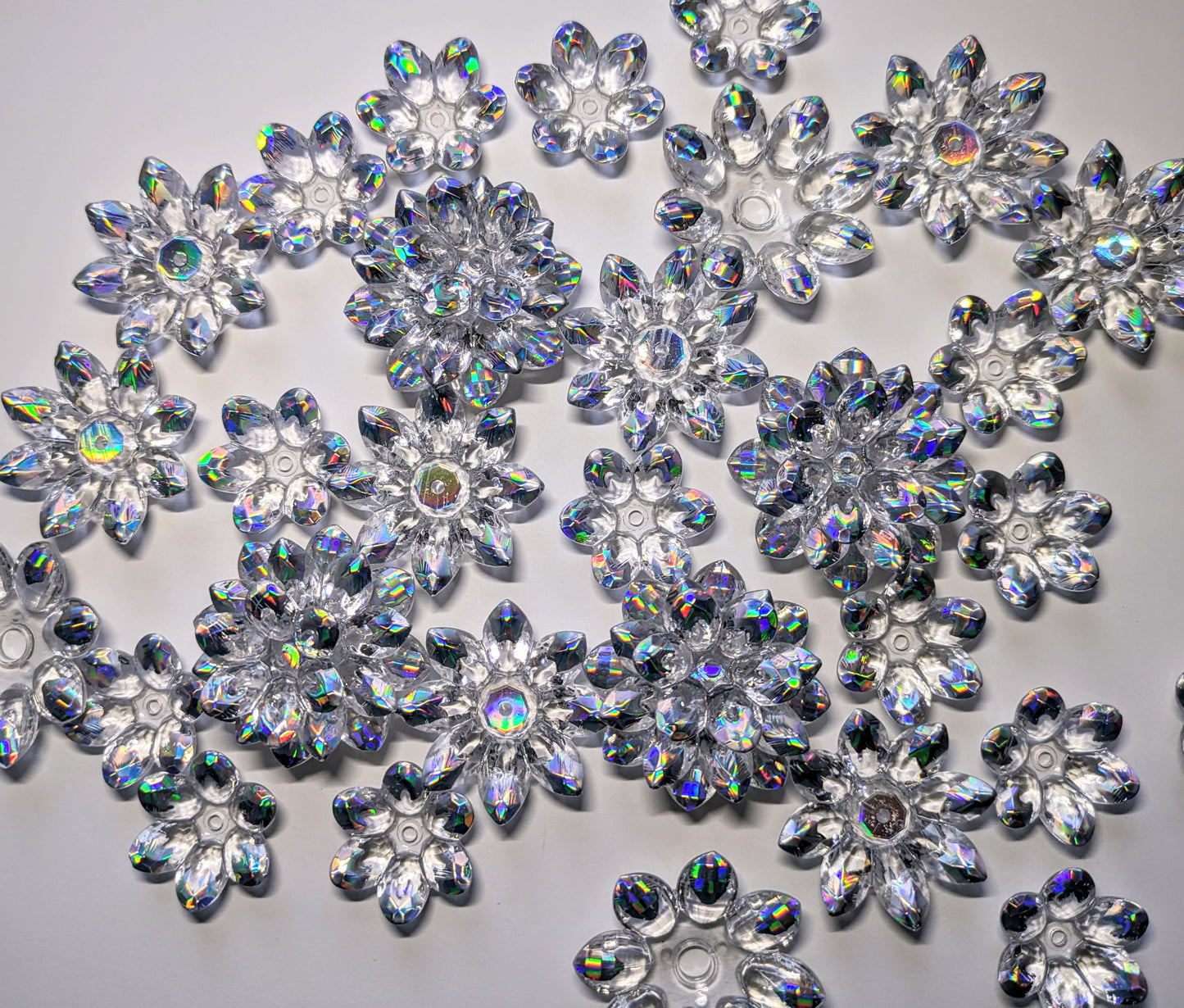 Lotus Blume 3 teilig Holographisch klar