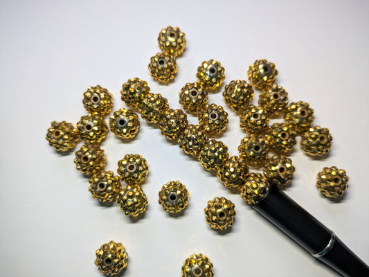 Strassperle 12 mm gold