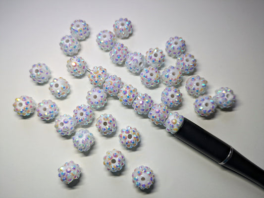 Strassperle 12 mm weiß AB (79)