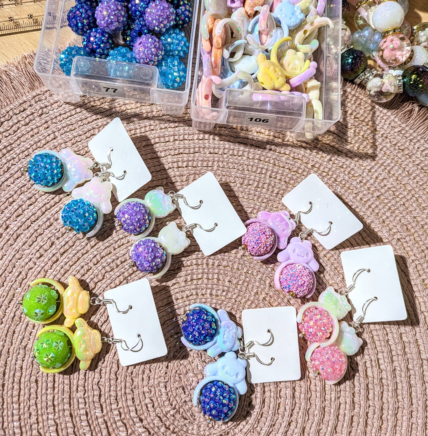 Glitzer Ohrringe in verschiedenen Designs 925 Silber