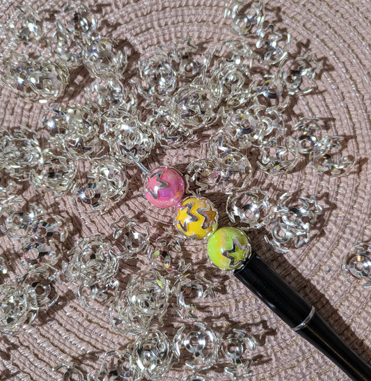 Verzierungen für 16 mm Perlen Silber Metall Stern