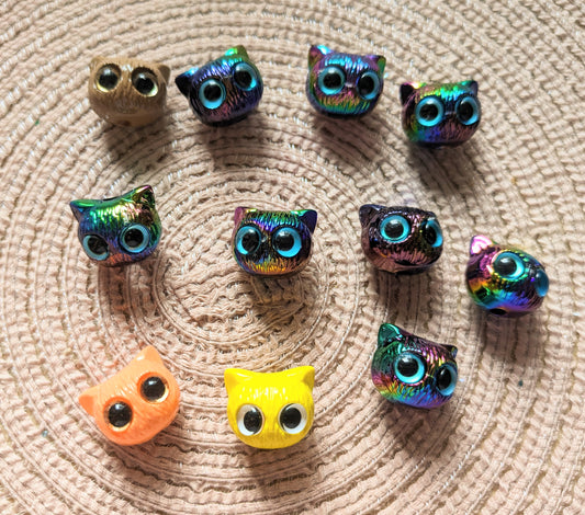 große Kazen / Eulen Köpfein diversen Farben  (108)