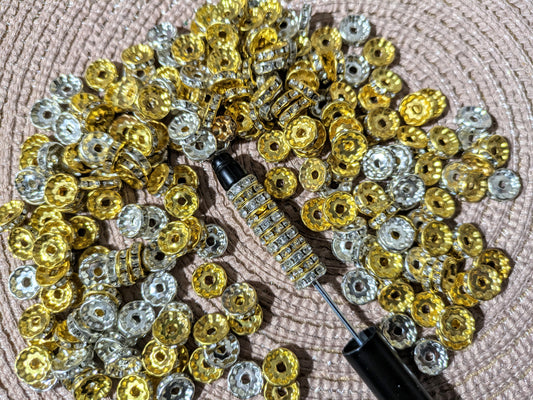 Flache Spacer Abstandsperlen in Gold und Silber 10mm (2)