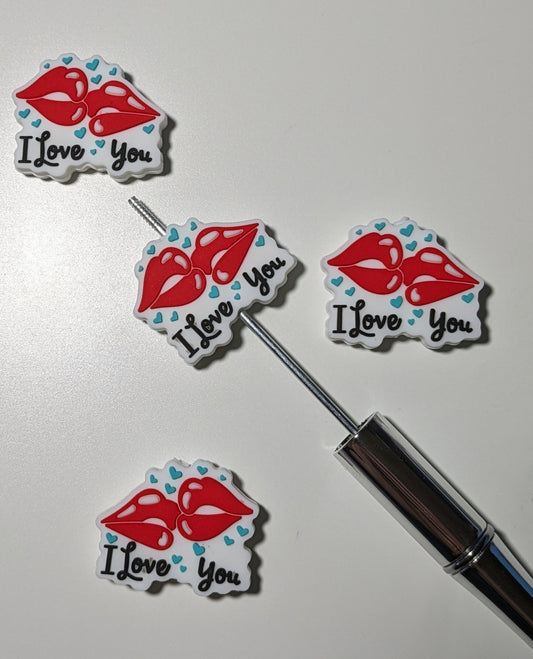 Focal Silikonperle "I Love You" Kussmund Kuss Lippen Herzen (34)