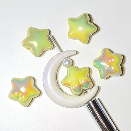 Stern mit Pobacken gelb mit UV Regenbogenglanz