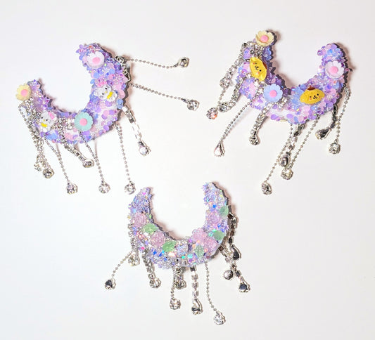 Reich verzierhte Monde in 3 verschiedenen Designs mit Strass