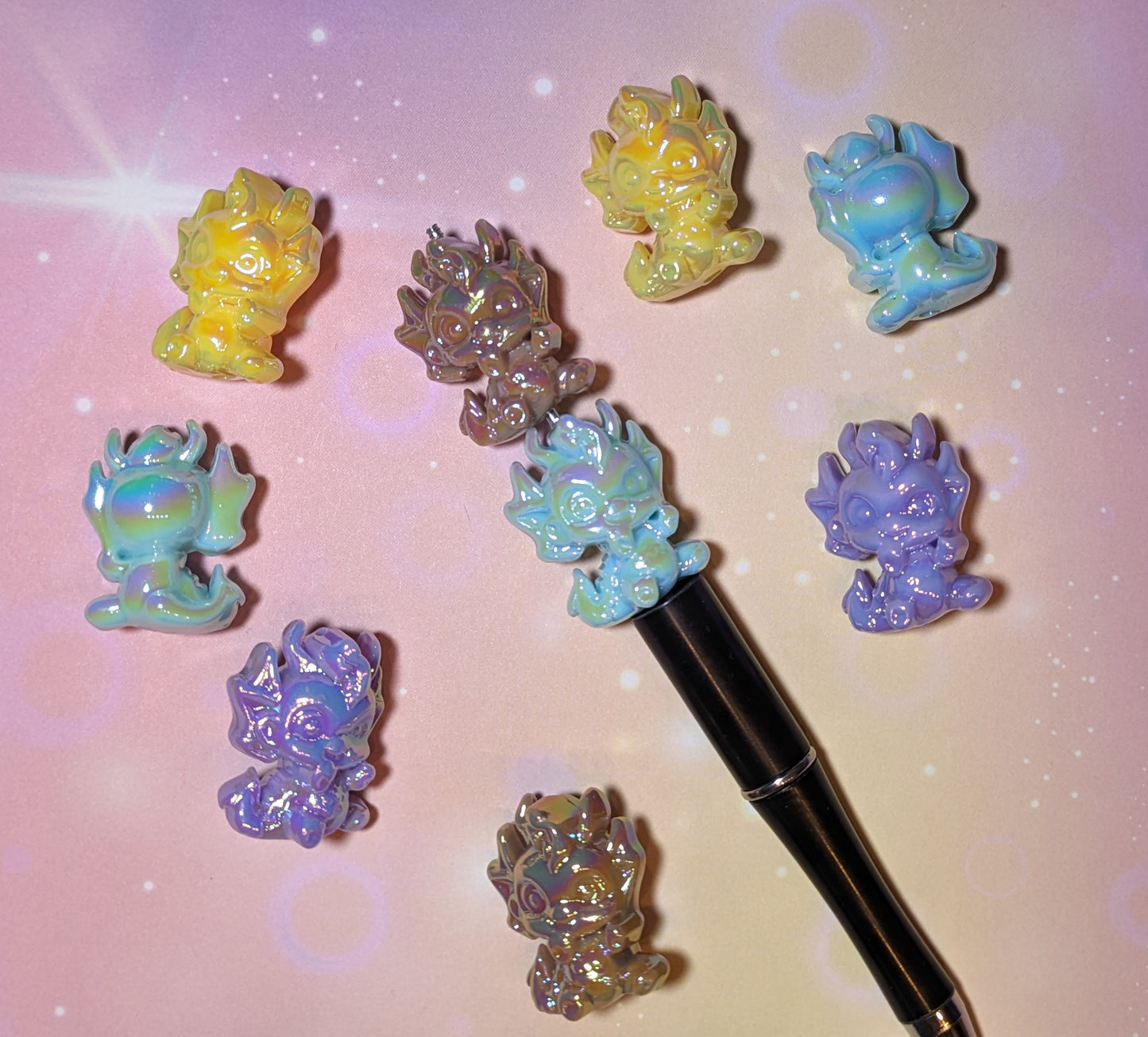 K03  3D Drachenperlen in verschiedenen Farben leuchten im Dunkeln