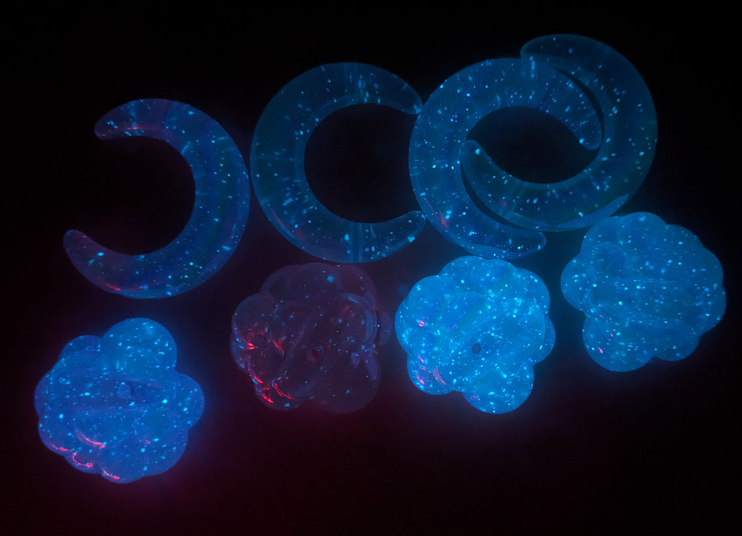 GK 03  Bezaubernde große 3D Wolken mit Goldglitzer Nachtleuchtend Glow in the Dark