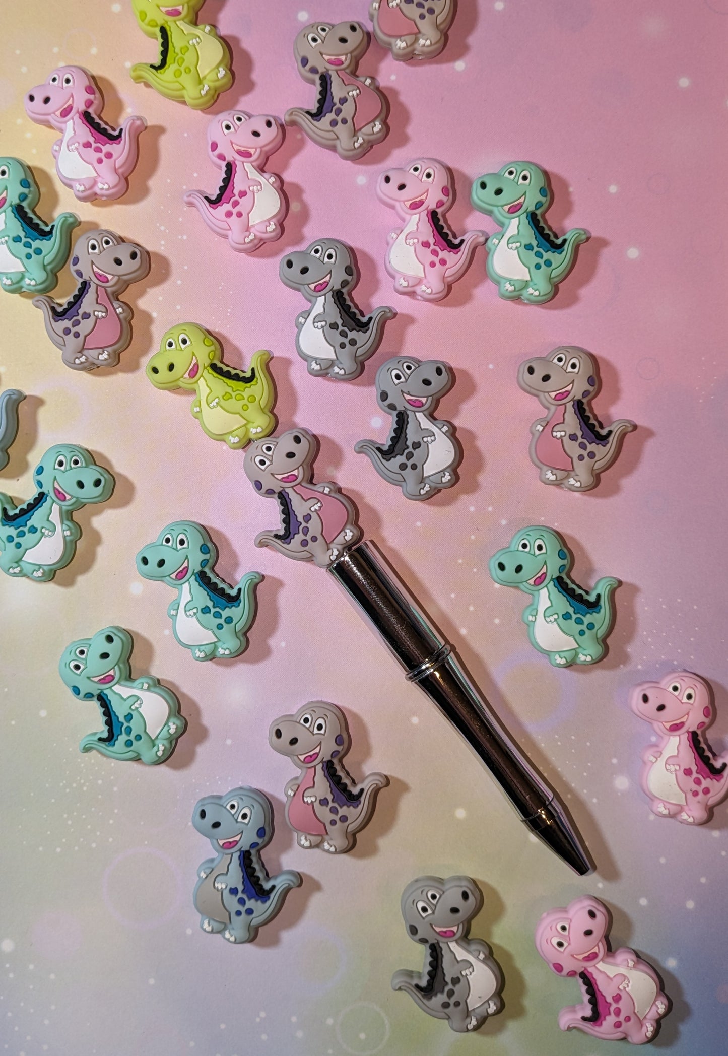 S60  Silikonperle / Focal T-Rex Dinosaurier in verschiedenen Farben