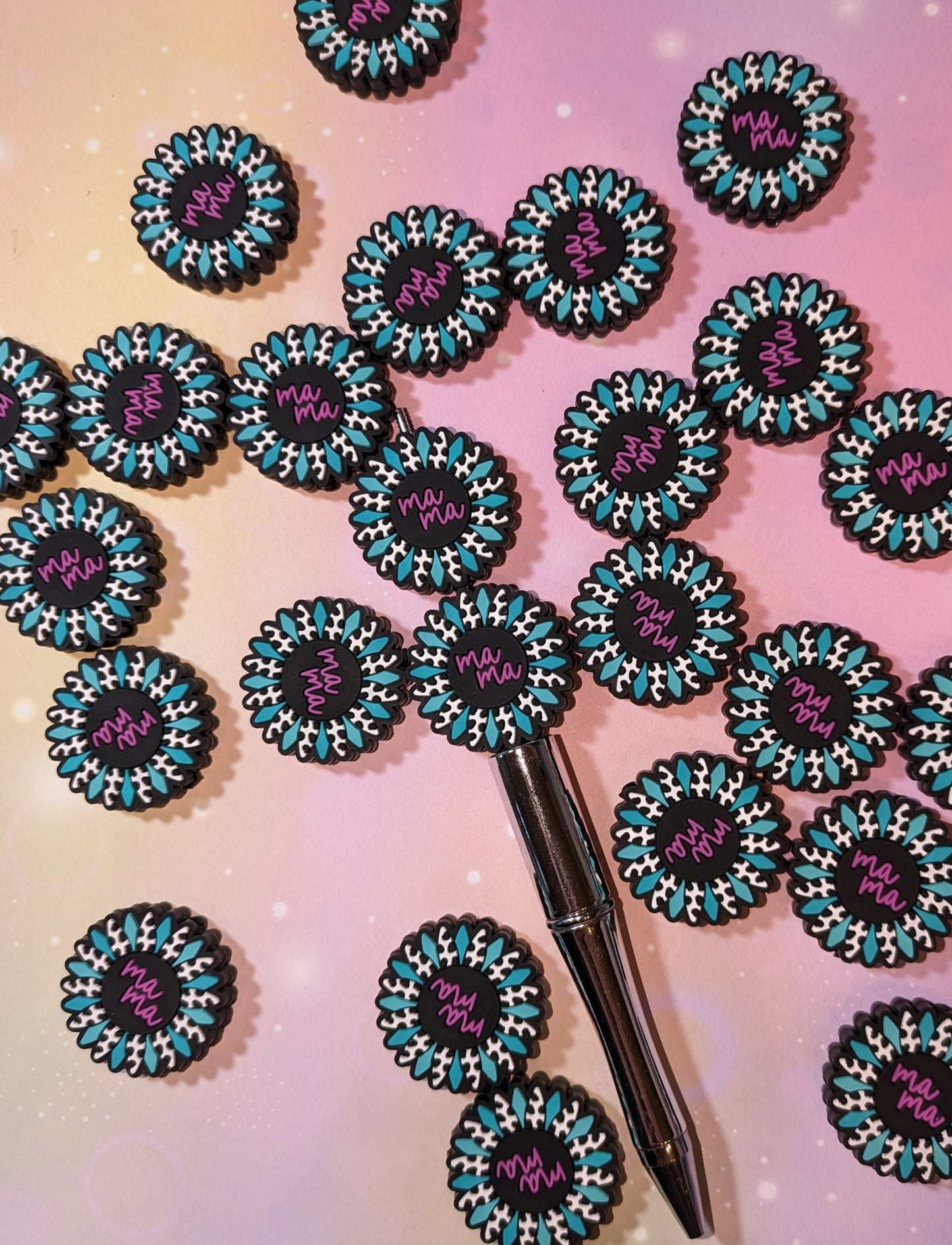 S50  Silikonperle / Focal Mama rund