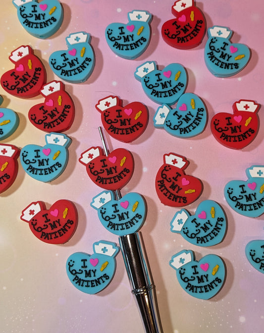 S49  Silikonperle / Focal " I Love my Patients " Pflege Krankenschwester