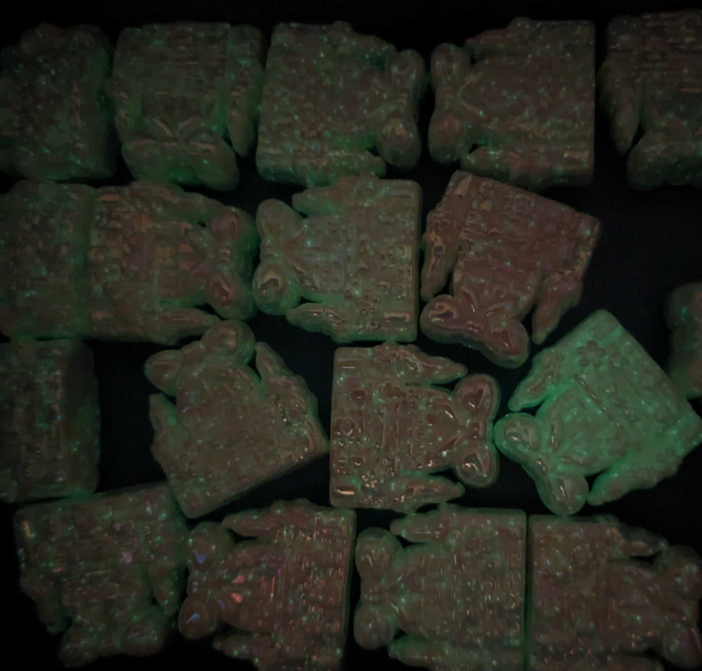 BOX01/B15 3D Schloss Perle in weiß leuchtet im Dunklen Glow in the Dark Nachtleuchtend