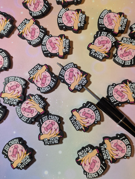 S67  Silikonperle / Focals " I see Candy in your Future " Glaskugel Zauber Magie