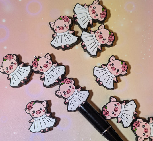 S76  Silikonperle / Focals Schwein im Kleid