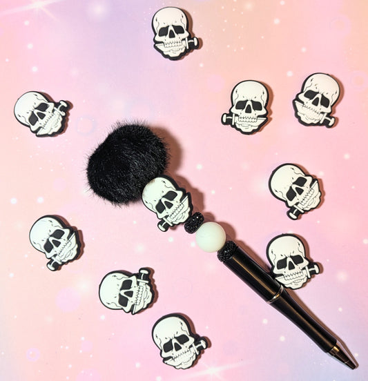 Focal Silikonperle Piraten Pirat Totenkopf mit Messer