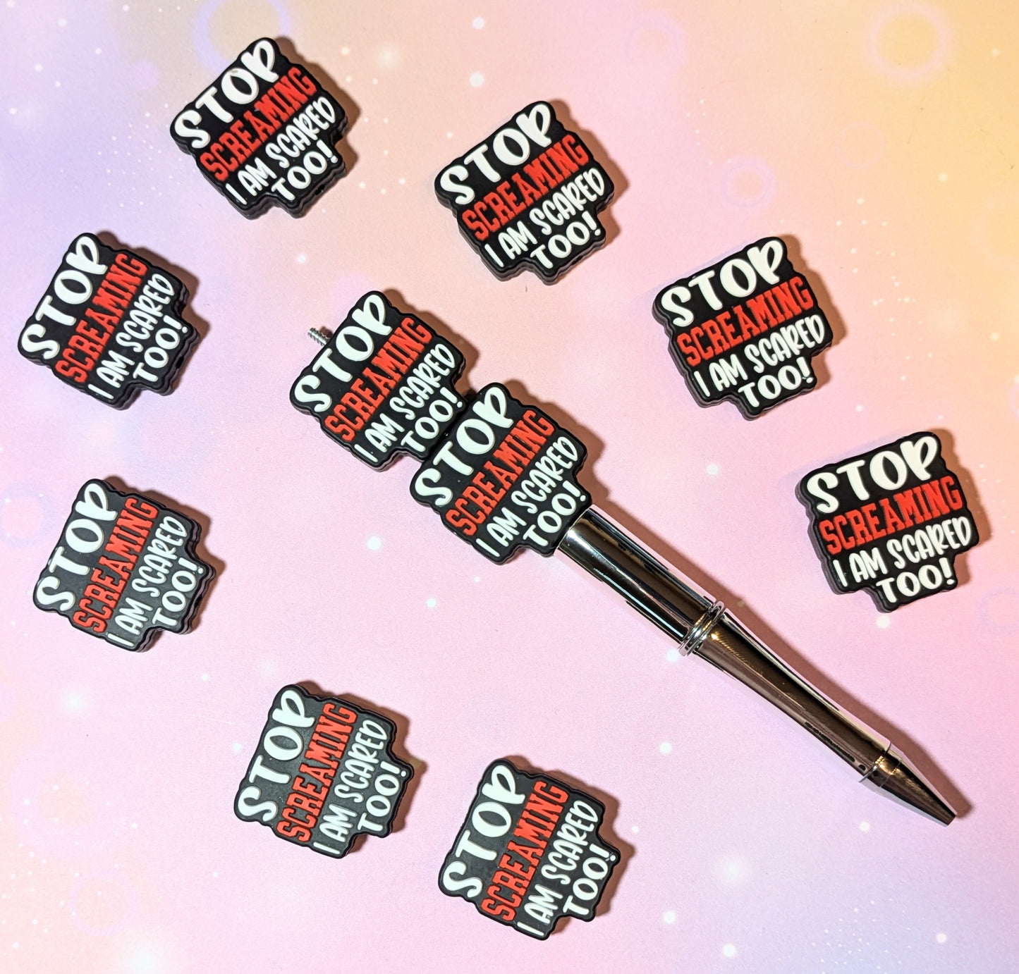 Focal Silikonperle " Stop Screaming... " (Hör auf zu Schreien, ich habe auch Angst!)