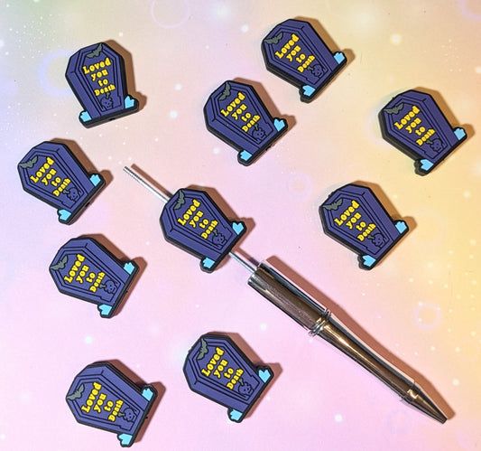 Focal Silikonperle Love you to Death Grabstein Fledermaus