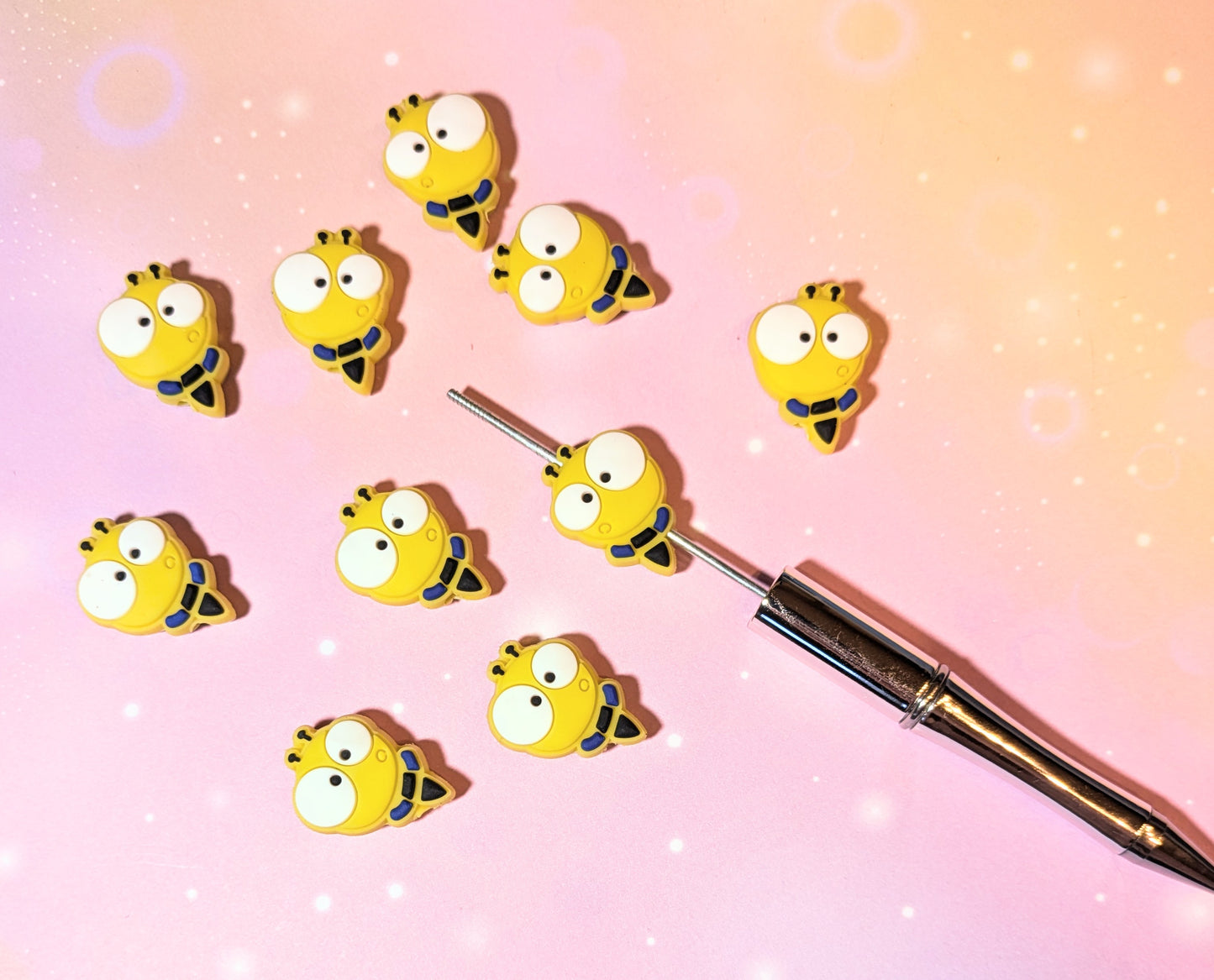 Focal Silikonperle Wespe Biene gelb schwarz frech (35)