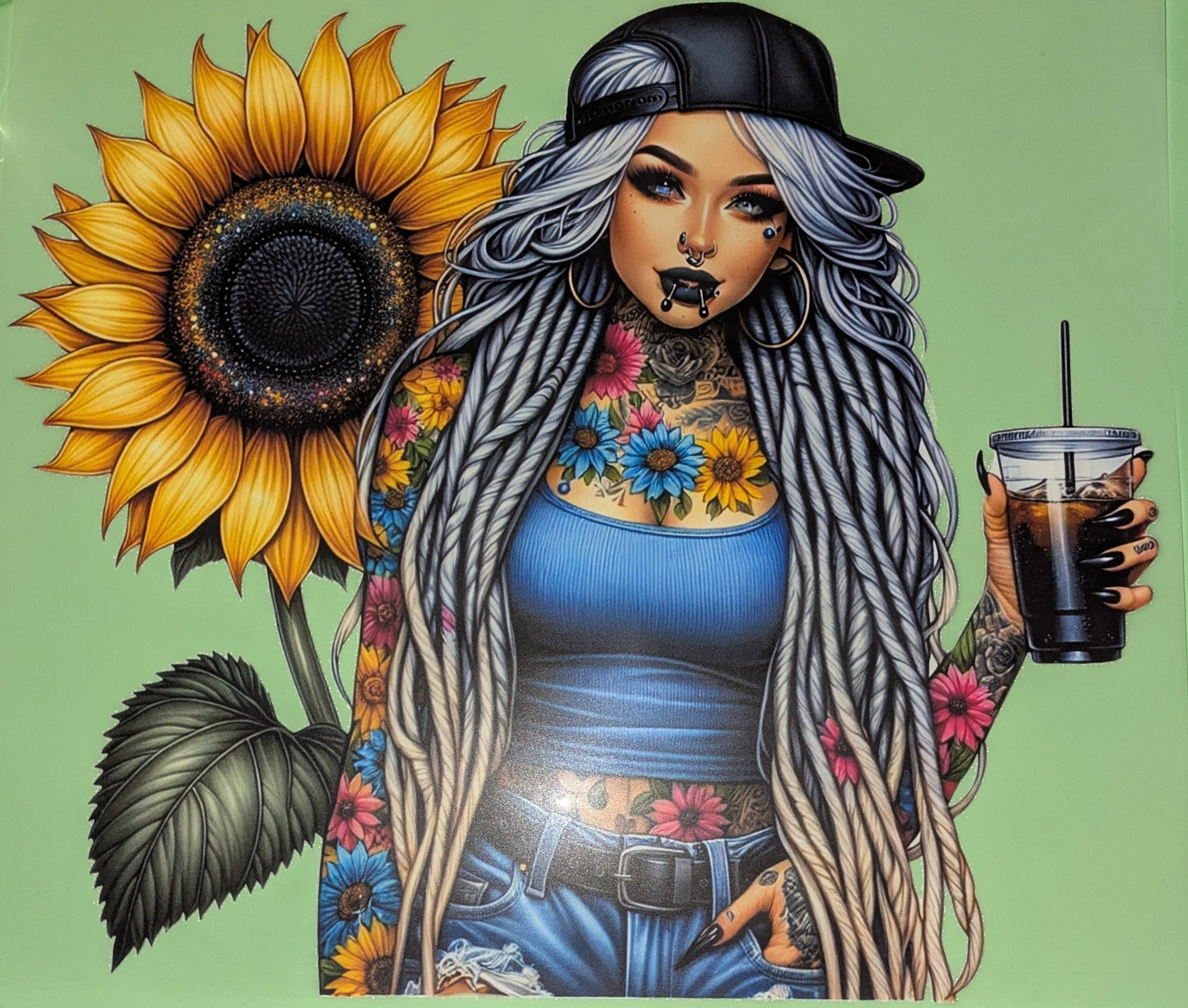 Bügelbild Gr. L Rasta-Girl