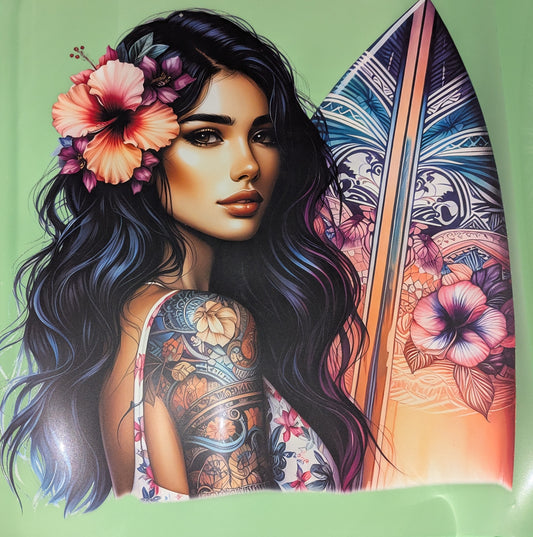 Bügelbild Gr. L " Surfer Girl " GBB000049