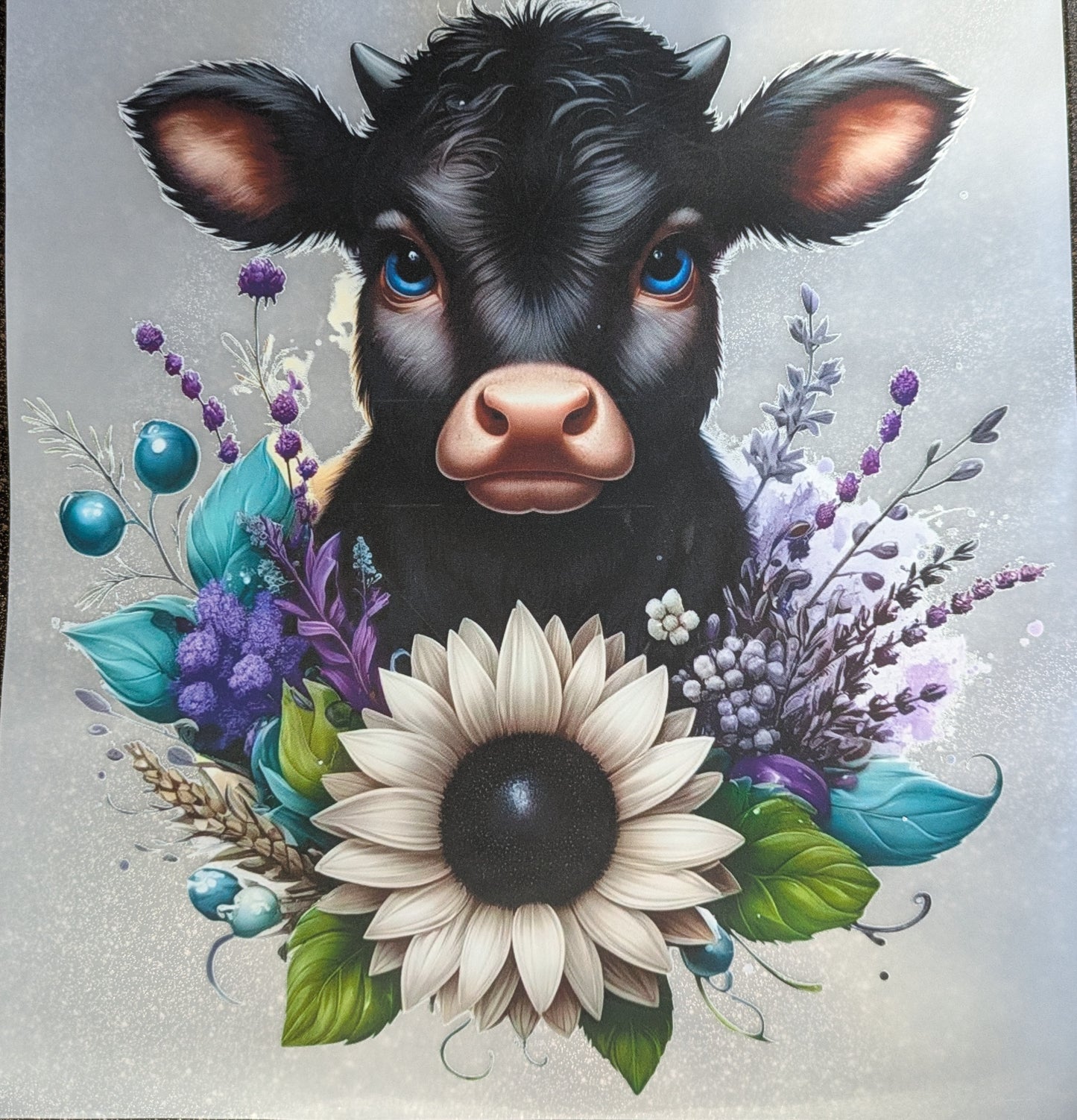 Bügelbild Gr. L " schwarze Kuh" GBB000002