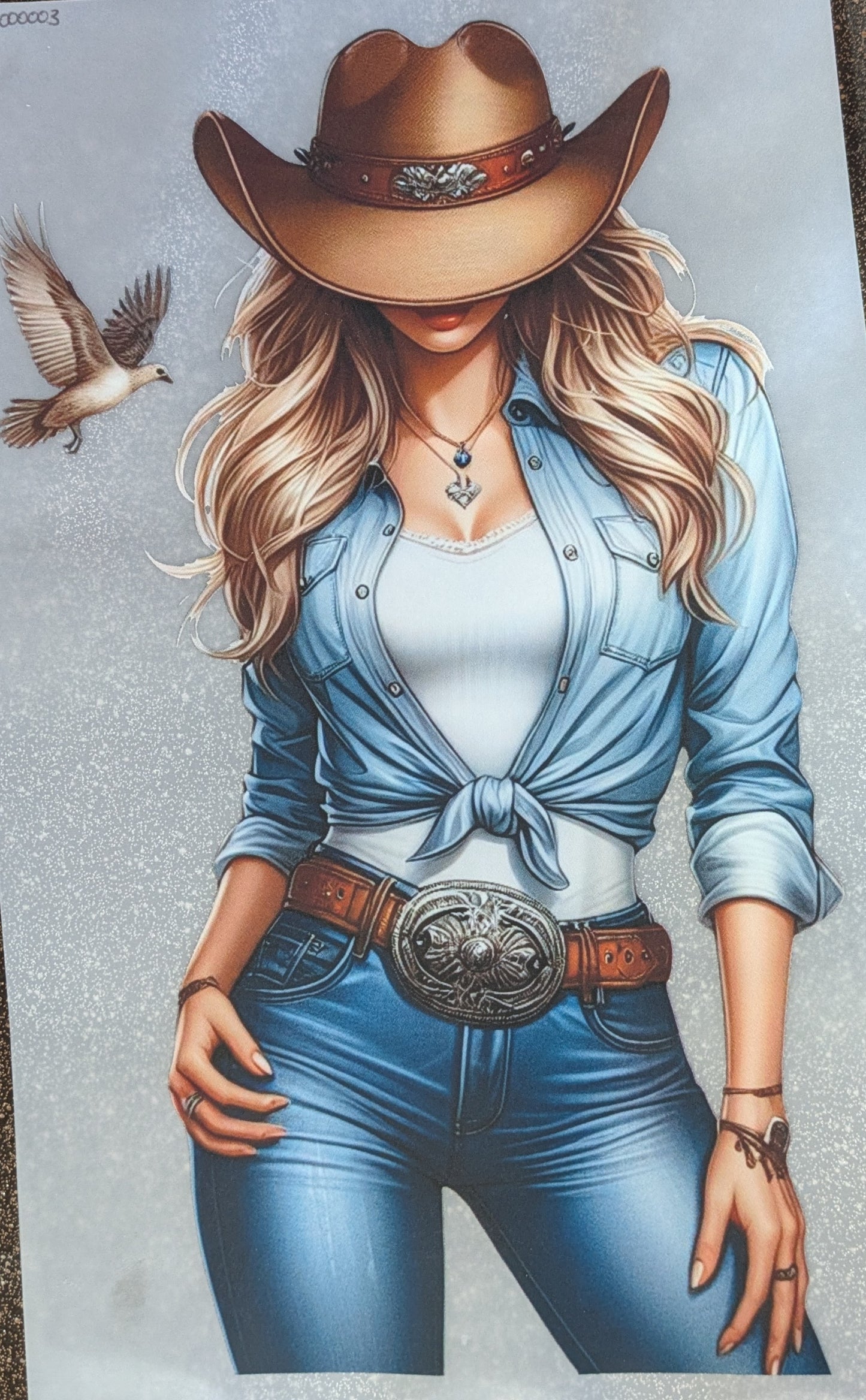 Bügelbild Gr. L " Cowgirl" GBB000003