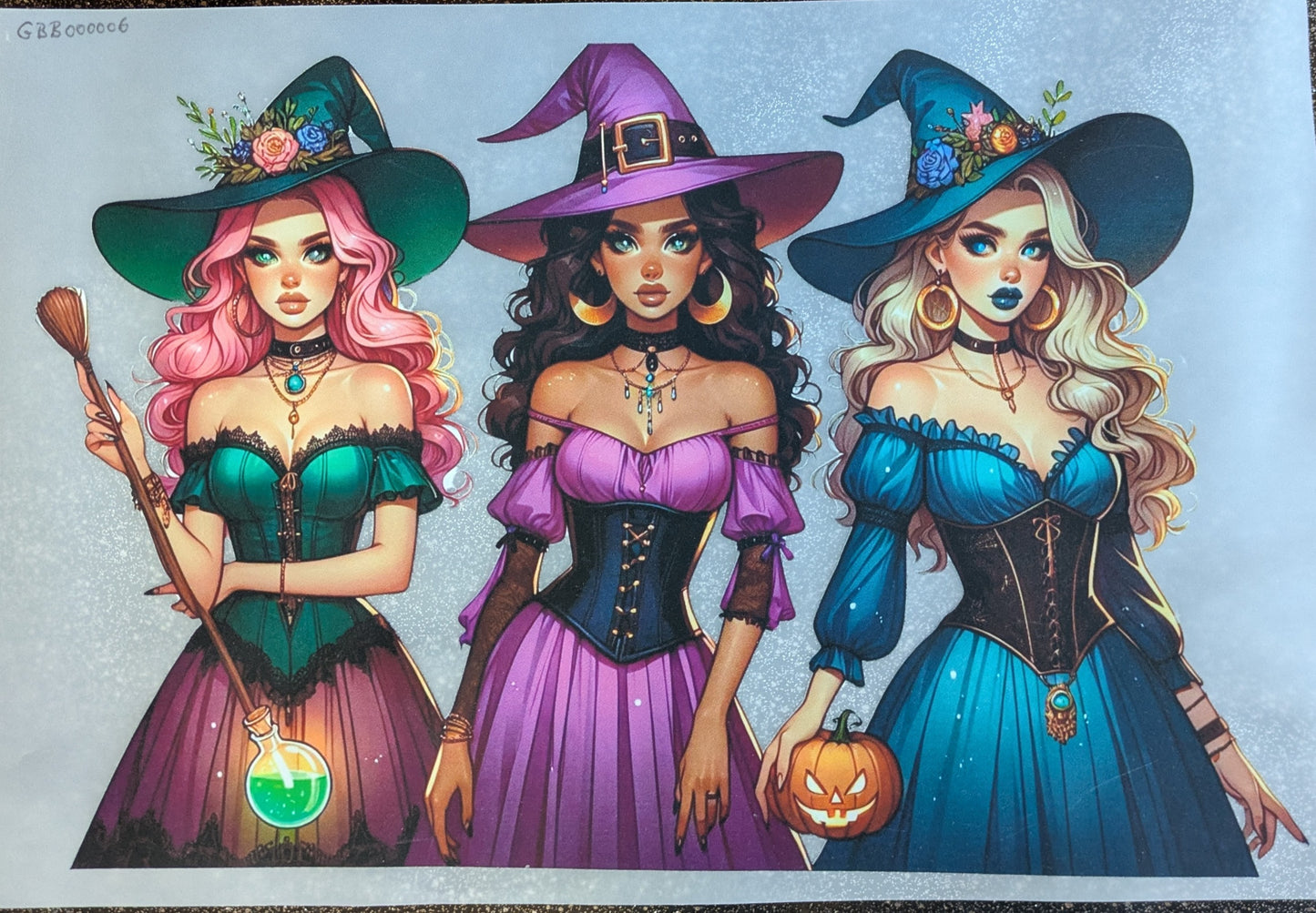 Bügelbild Gr. L " 3 Hexen " GBB000006